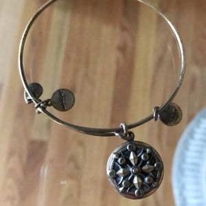 Alex and Ani gold compass bangle bracelet,